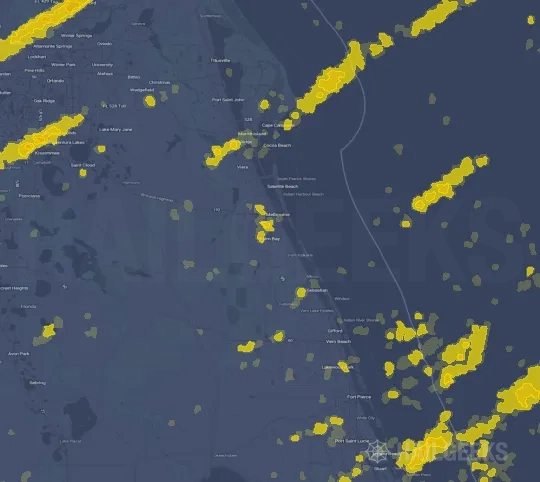 Hail map for Palm Bay, FL