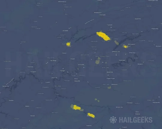Hail map for Knoxville, TN