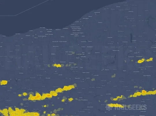 Hail map for Akron, OH