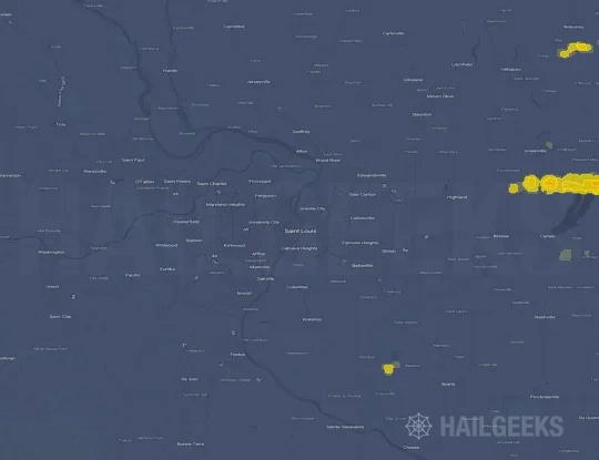 Hail map for Saint Louis, MO