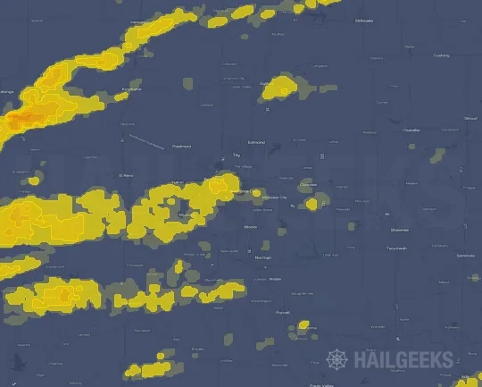 Hail map for Oklahoma City, OK
