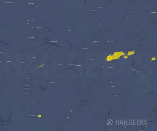 Hail map for Monroe, LA