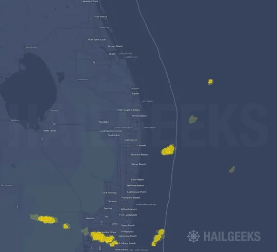 Hail map for West Palm Beach, FL on Apr 7, 2026