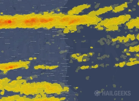 Hail map for Racine, WI
