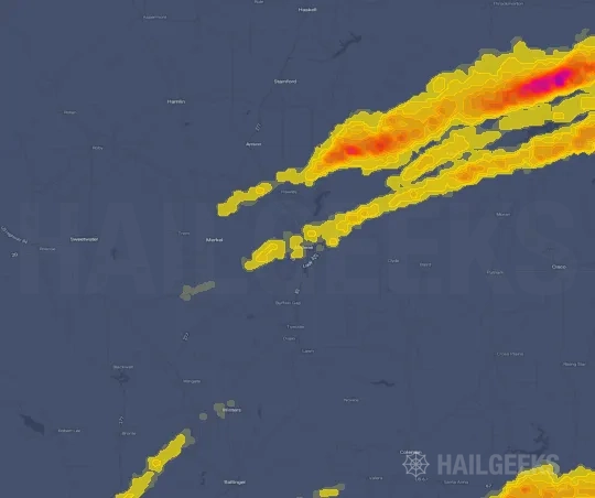 Hail map for Abilene, TX