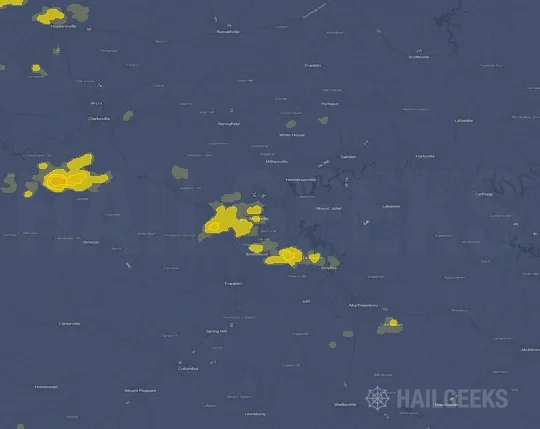 Hail map for Nashville, TN