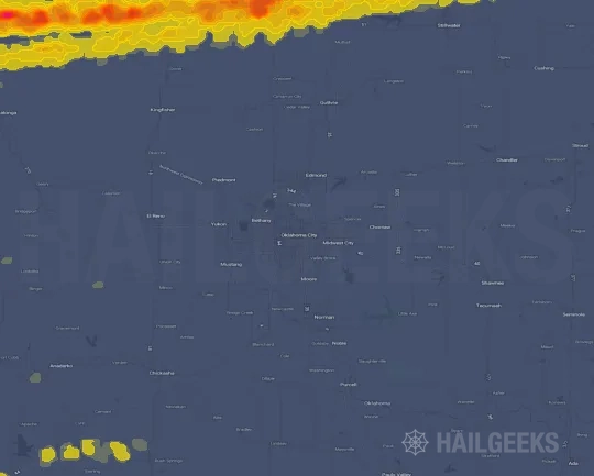 Hail map for Oklahoma City, OK