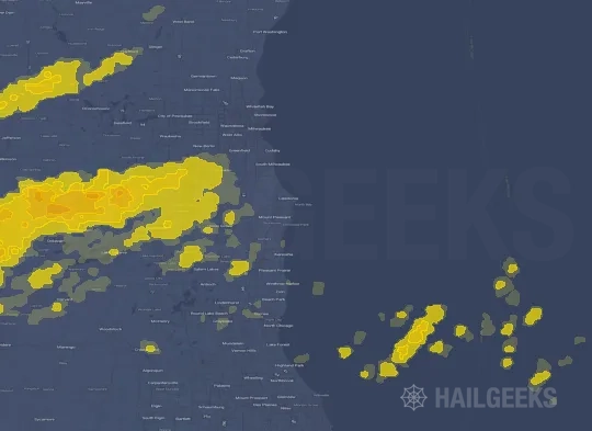 Hail map for Racine, WI
