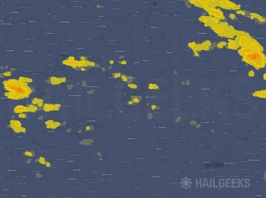 Hail map for Fort Wayne, IN