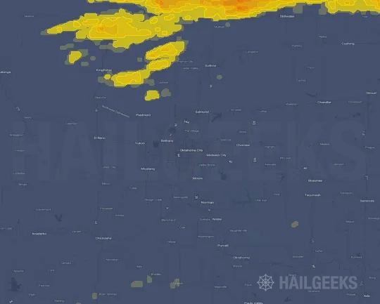 Hail map for Oklahoma City, OK
