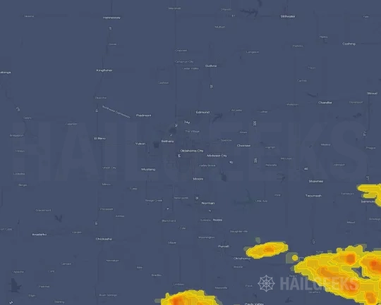 Hail map for Oklahoma City, OK