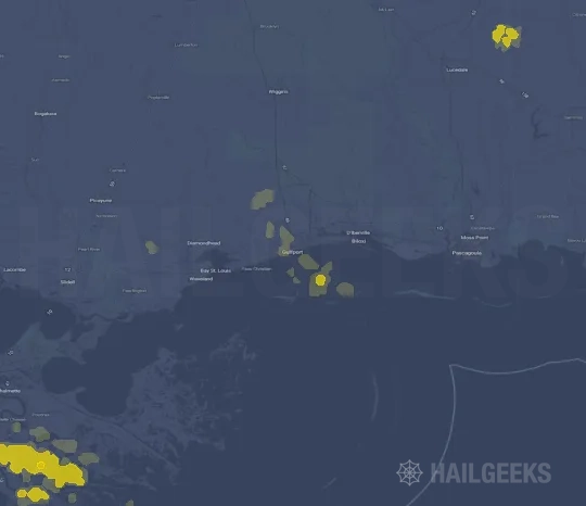 Hail map for Gulfport, MS
