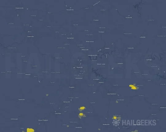 Hail map for Nashville, TN