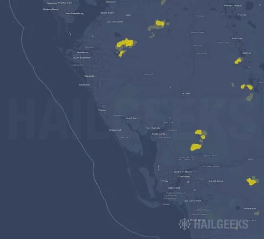 Hail map for North Port, FL