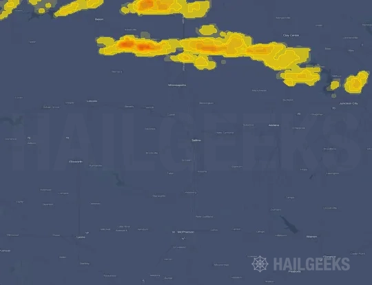 Hail map for Salina, KS