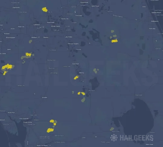 Hail map for Sebring, FL