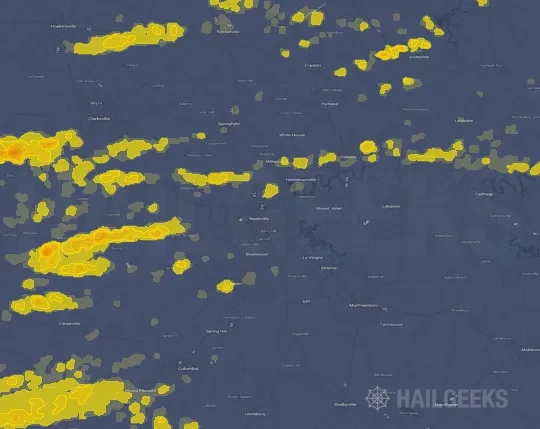 Hail map for Nashville, TN