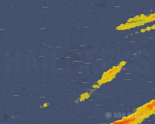 Hail map for Oklahoma City, OK