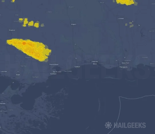 Hail map for Gulfport, MS