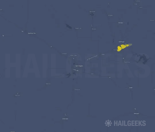 Hail map for San Angelo, TX