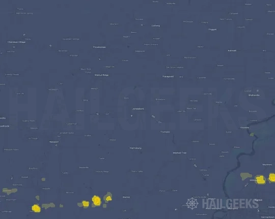 Hail map for Jonesboro, AR