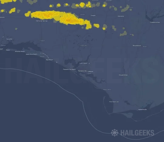 Hail map for Panama City, FL