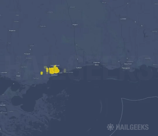 Hail map for Gulfport, MS