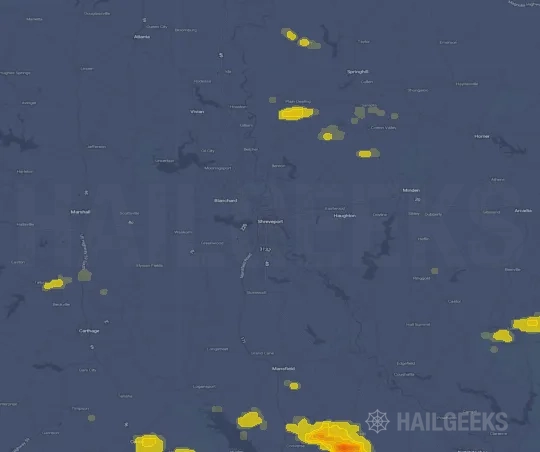Hail map for Shreveport, LA
