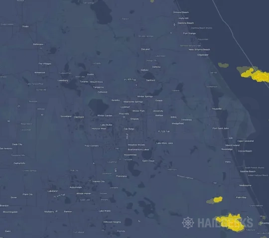 Hail map for Orlando, FL on May 11, 2026