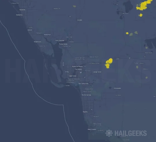 Hail map for Fort Myers, FL