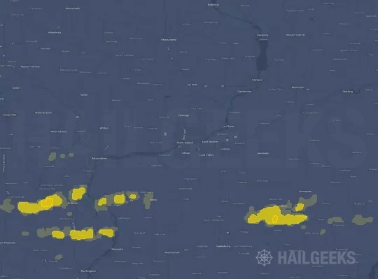 Hail map for Davenport, IA