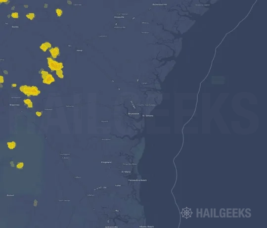 Hail map for Brunswick, GA