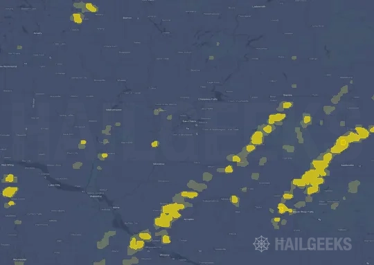 Hail map for Eau Claire, WI