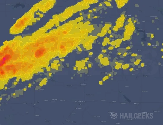 Hail map for Salina, KS
