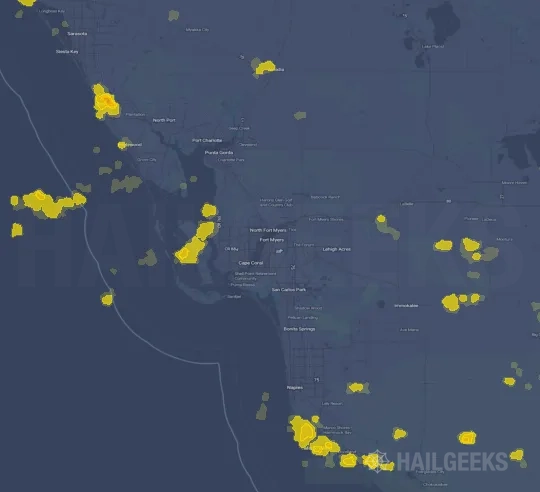 Hail map for Fort Myers, FL