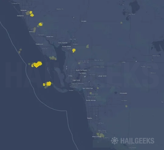 Hail map for Fort Myers, FL