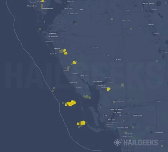 Hail map for North Port, FL