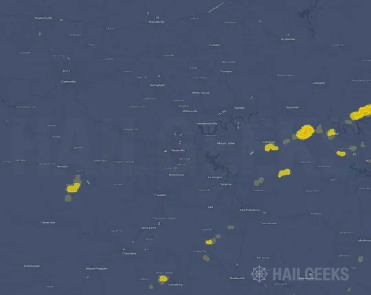 Hail map for Nashville, TN