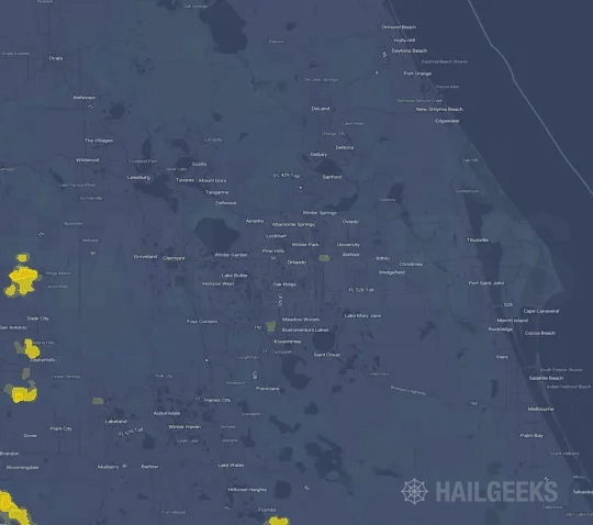 Hail map for Orlando, FL on May 20, 2026