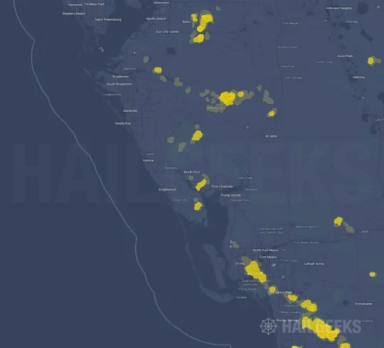 Hail map for North Port, FL