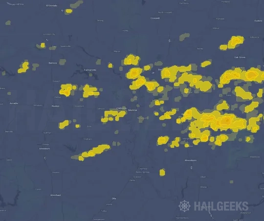 Hail map for Monroe, LA