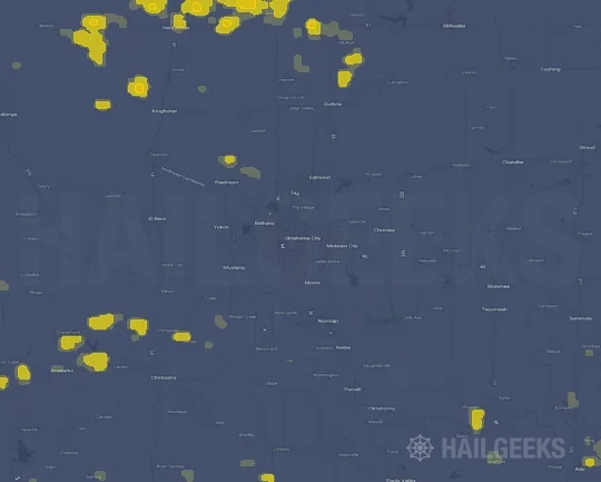 Hail map for Oklahoma City, OK