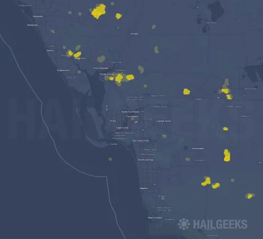 Hail map for Fort Myers, FL