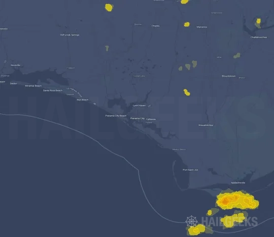 Hail map for Panama City, FL