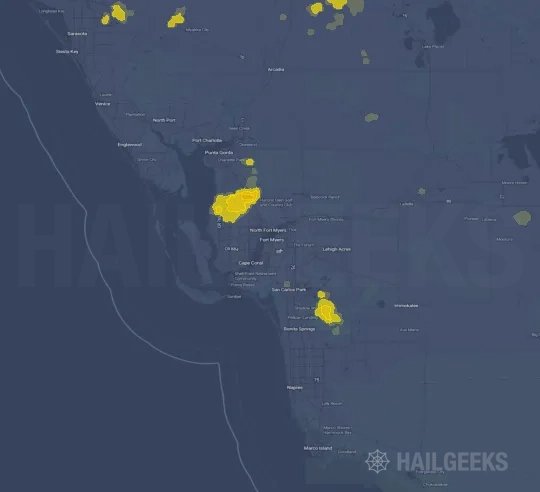 Hail map for Fort Myers, FL