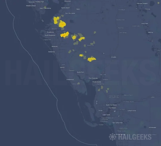 Hail map for North Port, FL