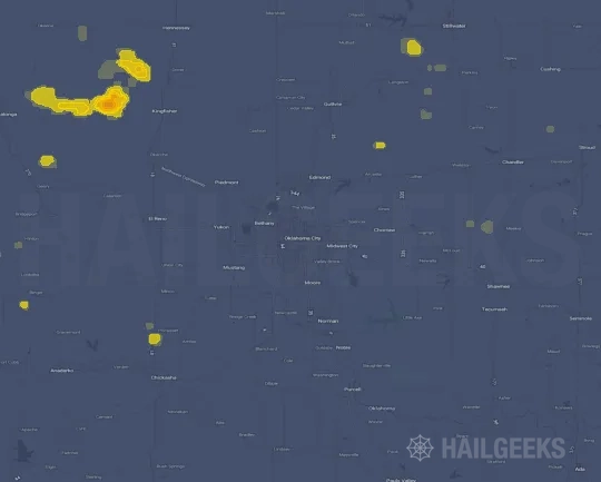 Hail map for Oklahoma City, OK