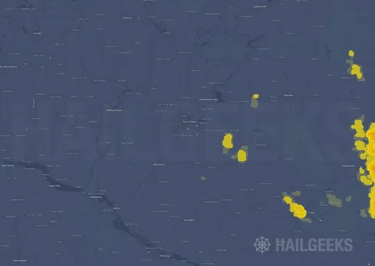 Hail map for Eau Claire, WI