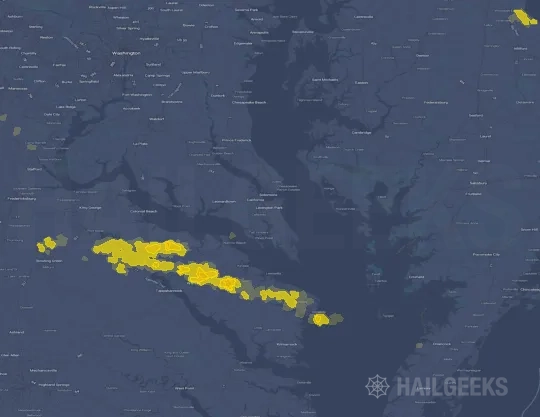 Hail map for Lexington Park, MD