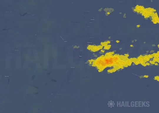 Hail map for Bend, OR